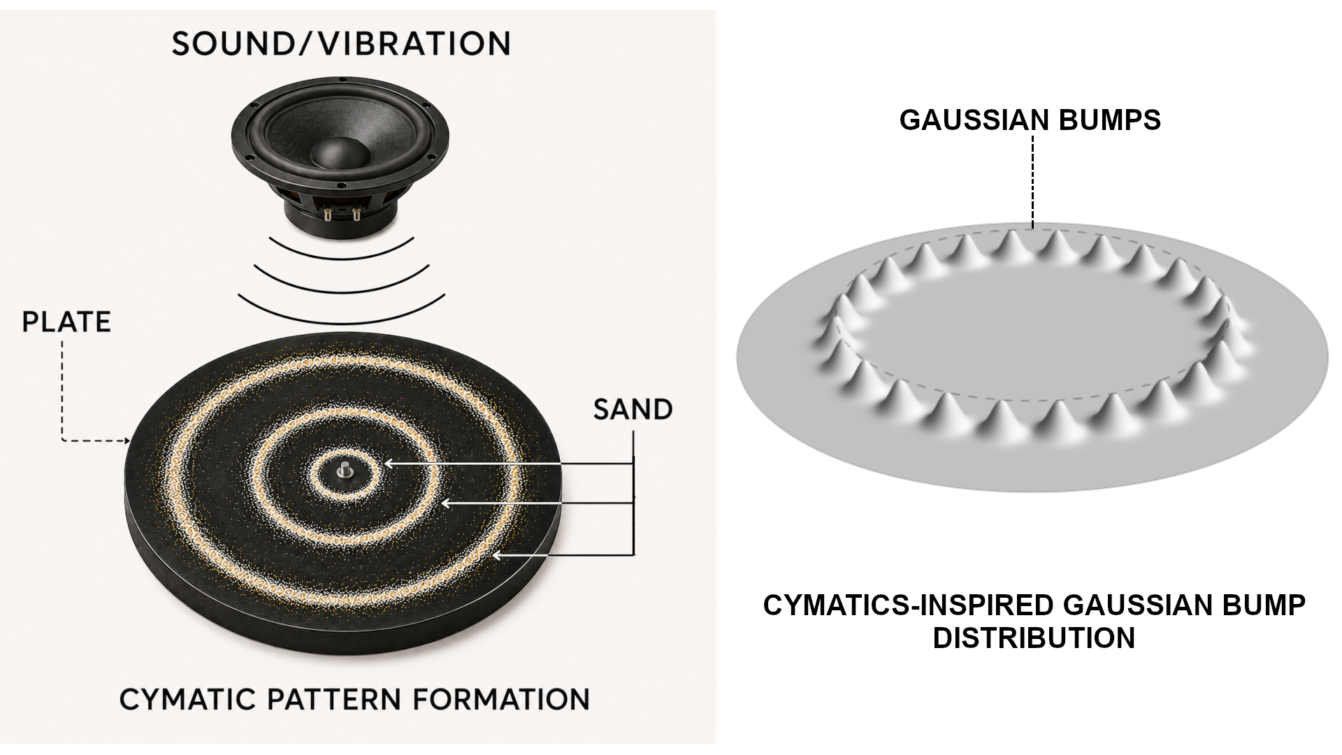 Cover image for Chaos in cymatics-inspired Gaussian landscapes